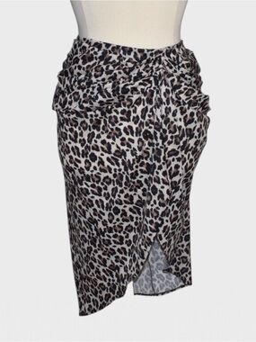 PrettyLittleThing Leopard Print Ruched Pencil Skirt